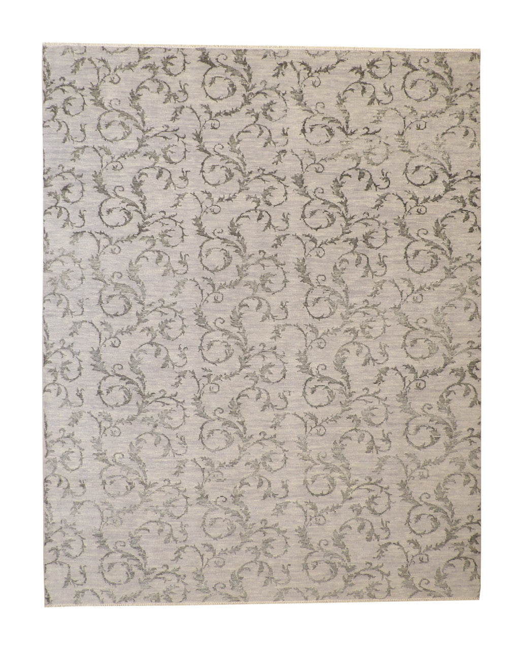 Transitional Floral Leaves Design Wool Hand knotted Rug 9x12 - w2155