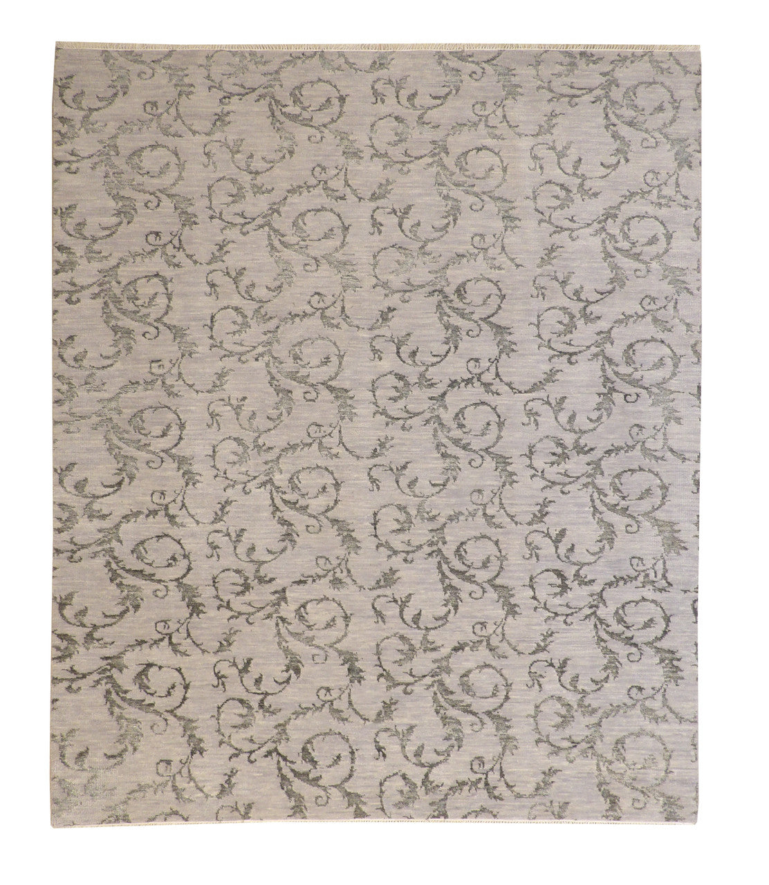 Transitional Floral Design Wool Hand Knotted Rug 8x10 -w2156