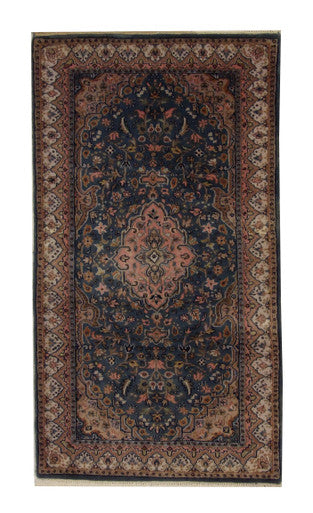 Traditional Indo Kerman Wool Hand Knotted Rug 2x4 - w2189