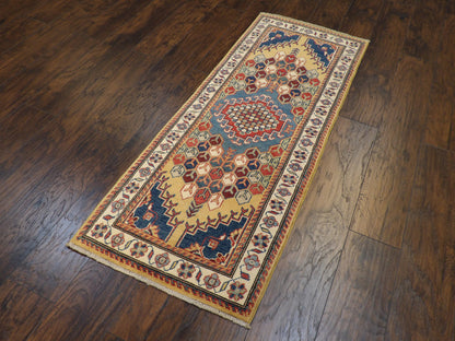 Tribal Kazak Size: 2'6" x 6'0'' Hand-knotted Rug - w219