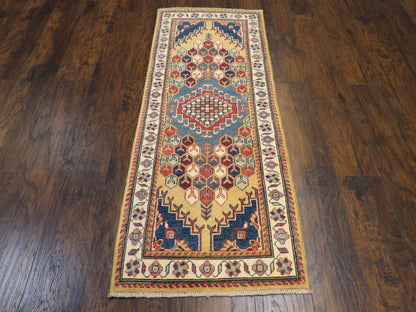 Tribal Kazak Size: 2'6" x 6'0'' Hand-knotted Rug - w219