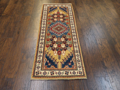 Tribal Kazak Size: 2'6" x 6'0'' Hand-knotted Rug - w219
