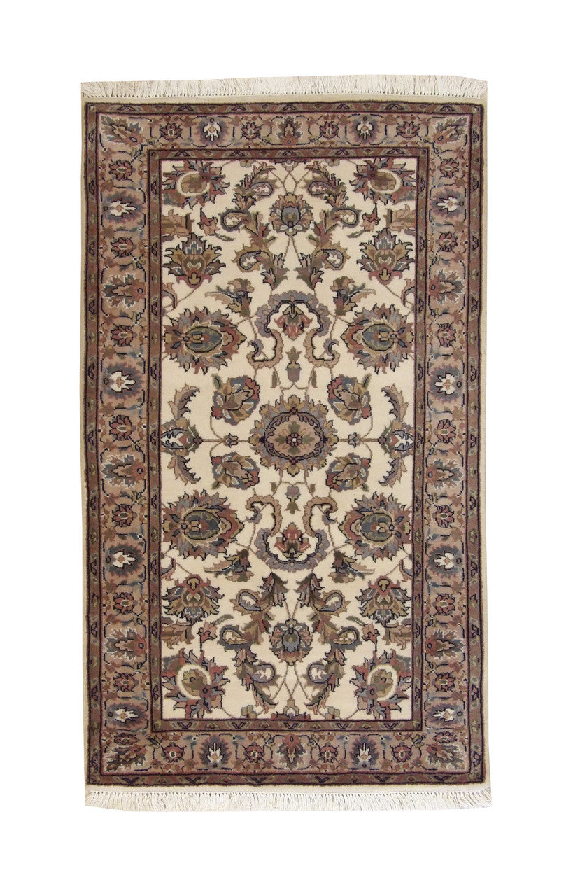 Traditional Indo Mahal Wool Hand Knotted Rug 3x5 - w2196