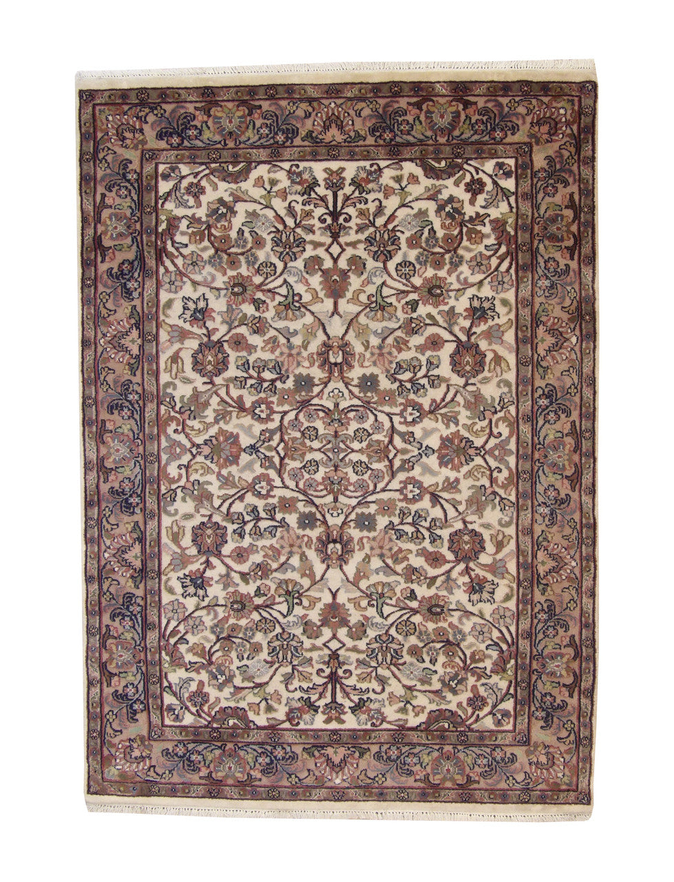 Traditional Mahal Design Wool Hand Knotted Rug 5.0X8.0 - w2207