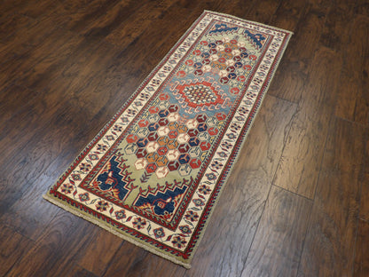 Tribal Kazak Size: 2'6" x 6'0'' Hand-knotted Rug - w211