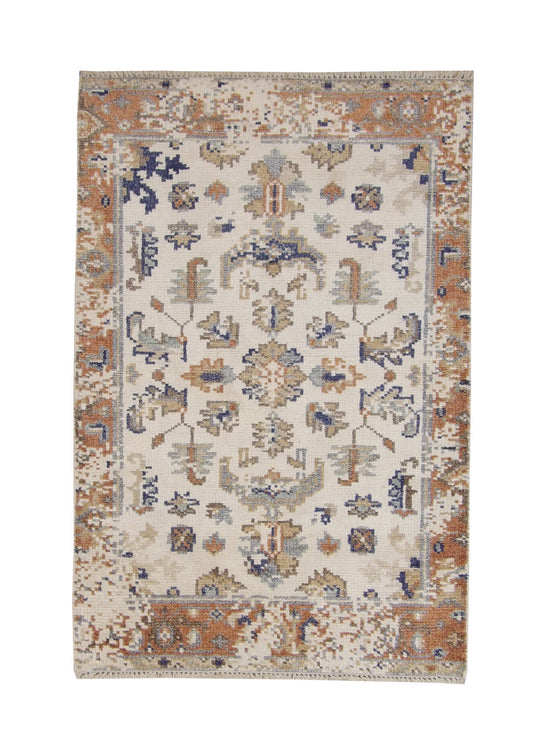 Transitional Abstract Broken Design Wool/viscose Hand Knotted Rug 3x5 - w2242