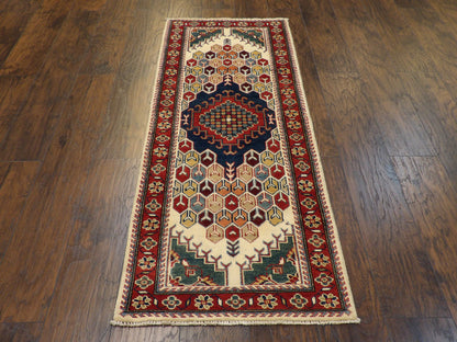 Tribal Kazak 2'6" x 6'0'' Hand knotted Rug - w225