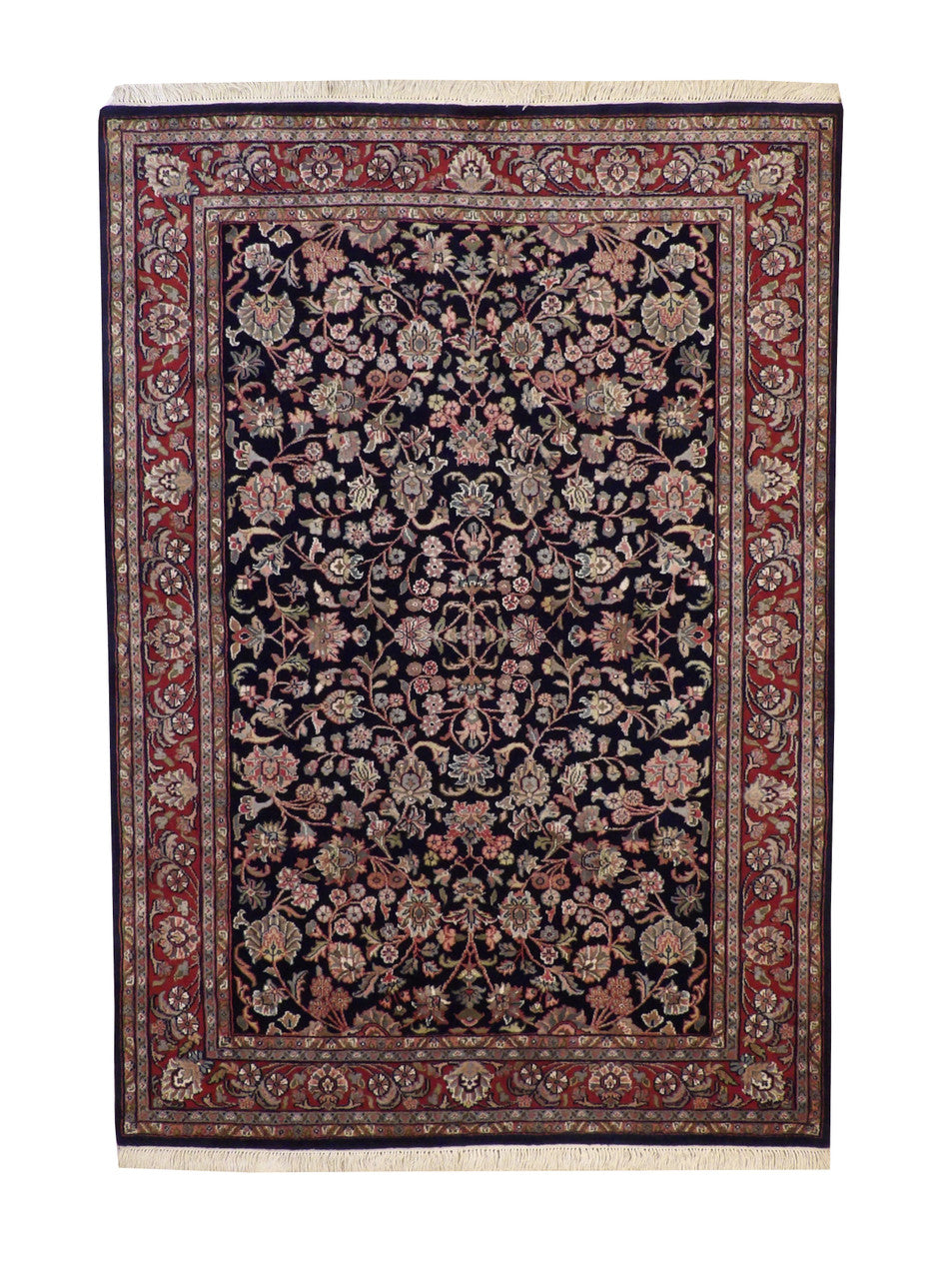 Traditional Mahal Design Wool Hand Knotted Rug 5.0X8.0 - W2256