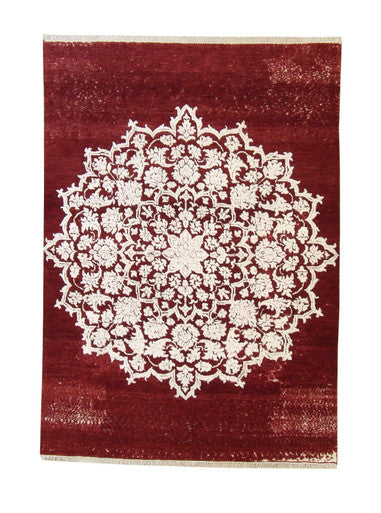 Modern Vintage Star Design Wool/silk Hand Knotted Rug 5.0X8.0 - w2267