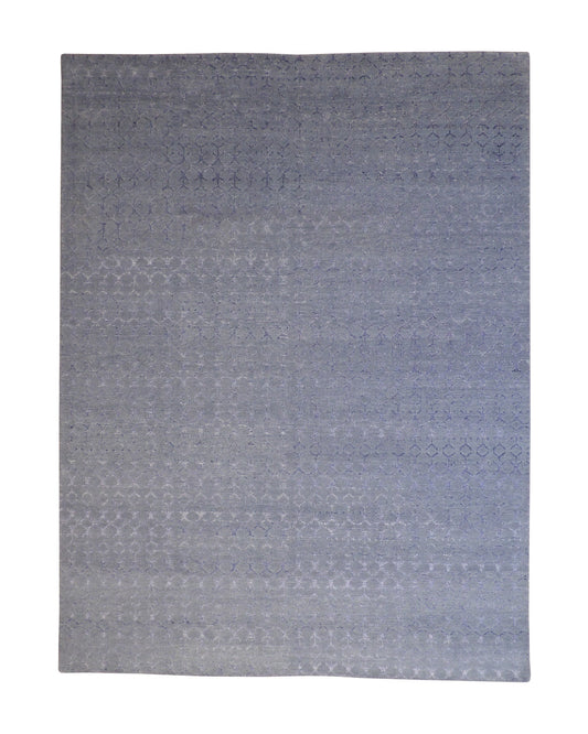 Modern Distressed Morrocan design Wool Hand knotted Rug 9x12 - w2278