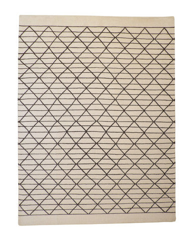 Modern Distressed Morrocan design Wool Hand knotted Rug 9x12 - w2284
