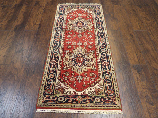Persian Heriz 2'6" x 6'0'' Hand-knotted Rug - w230