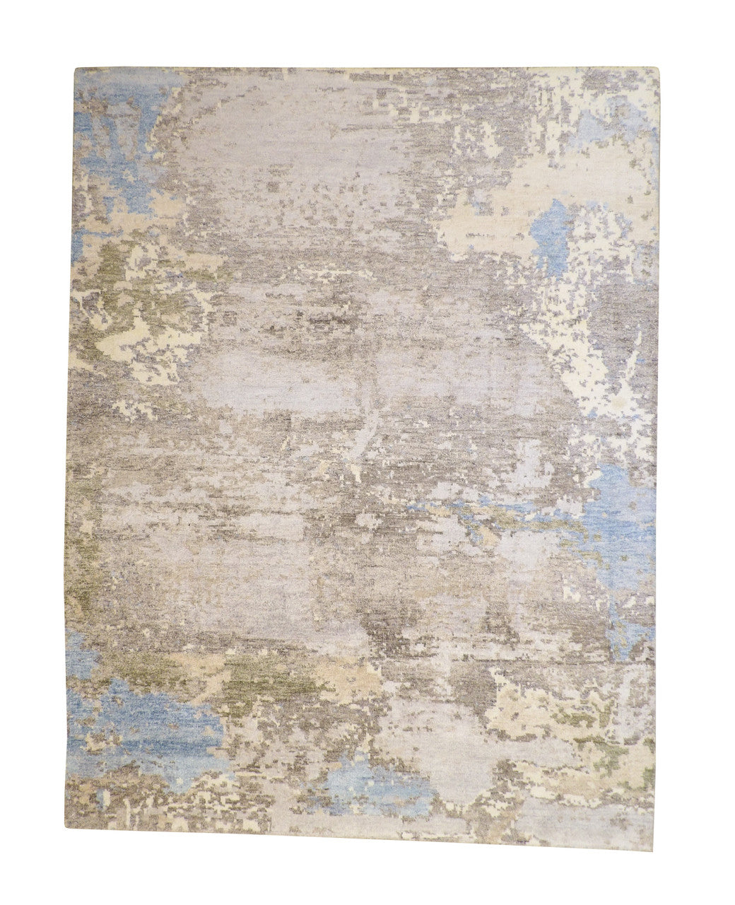 Modern Abstract Distress Design Wool/silk Hand knotted Rug 9x12 - w2342