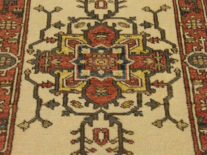 Fine Persian Heriz 2'6" x 6'0'' Hand-knotted Rug - w235