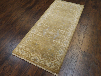 White Wash Turk Oushak 2'6" x 6'0" Hand knotted Rug - w236