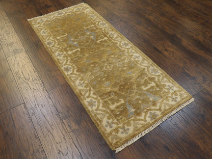 White Wash Turk Oushak 2'6" x 6'0" Hand knotted Rug - w236