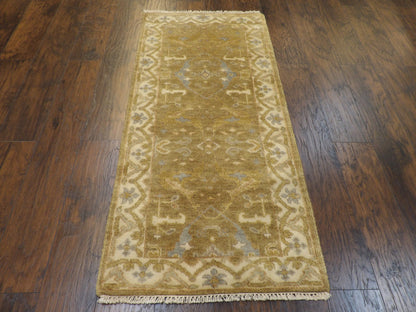 White Wash Turk Oushak 2'6" x 6'0" Hand knotted Rug - w236