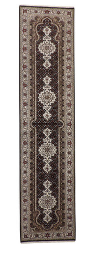 Traditional Qum Design Wool Hand Knotted Rug 2.8x12.0 -w2362