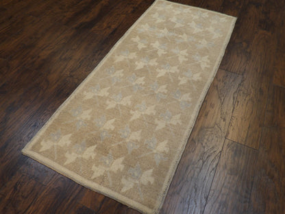 Anatolian Vintage Oushak 2'6" x 6'0'' Hand knotted Rug - w237
