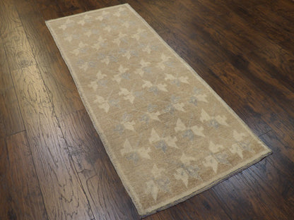Anatolian Vintage Oushak 2'6" x 6'0'' Hand knotted Rug - w237
