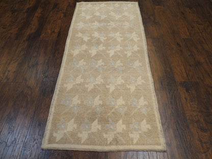 Anatolian Vintage Oushak 2'6" x 6'0'' Hand knotted Rug - w237