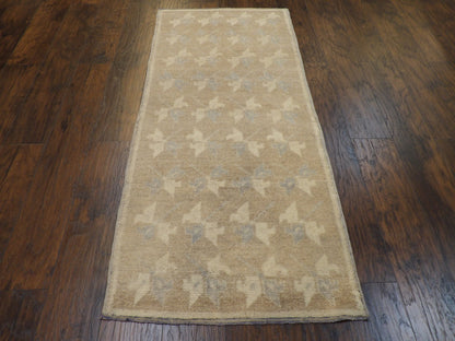 Anatolian Vintage Oushak 2'6" x 6'0'' Hand knotted Rug - w237