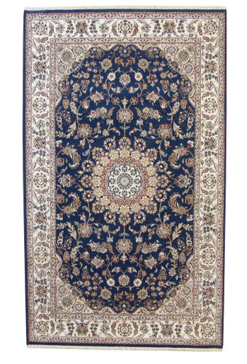 Traditional Fine Nain Wool/silk Hand Knotted Rug 5.0X8.0 - W2374