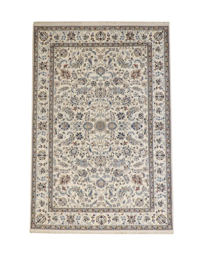 Traditional Fine Nain Wool/silk Hand Knotted Rug 6X9 - w2379