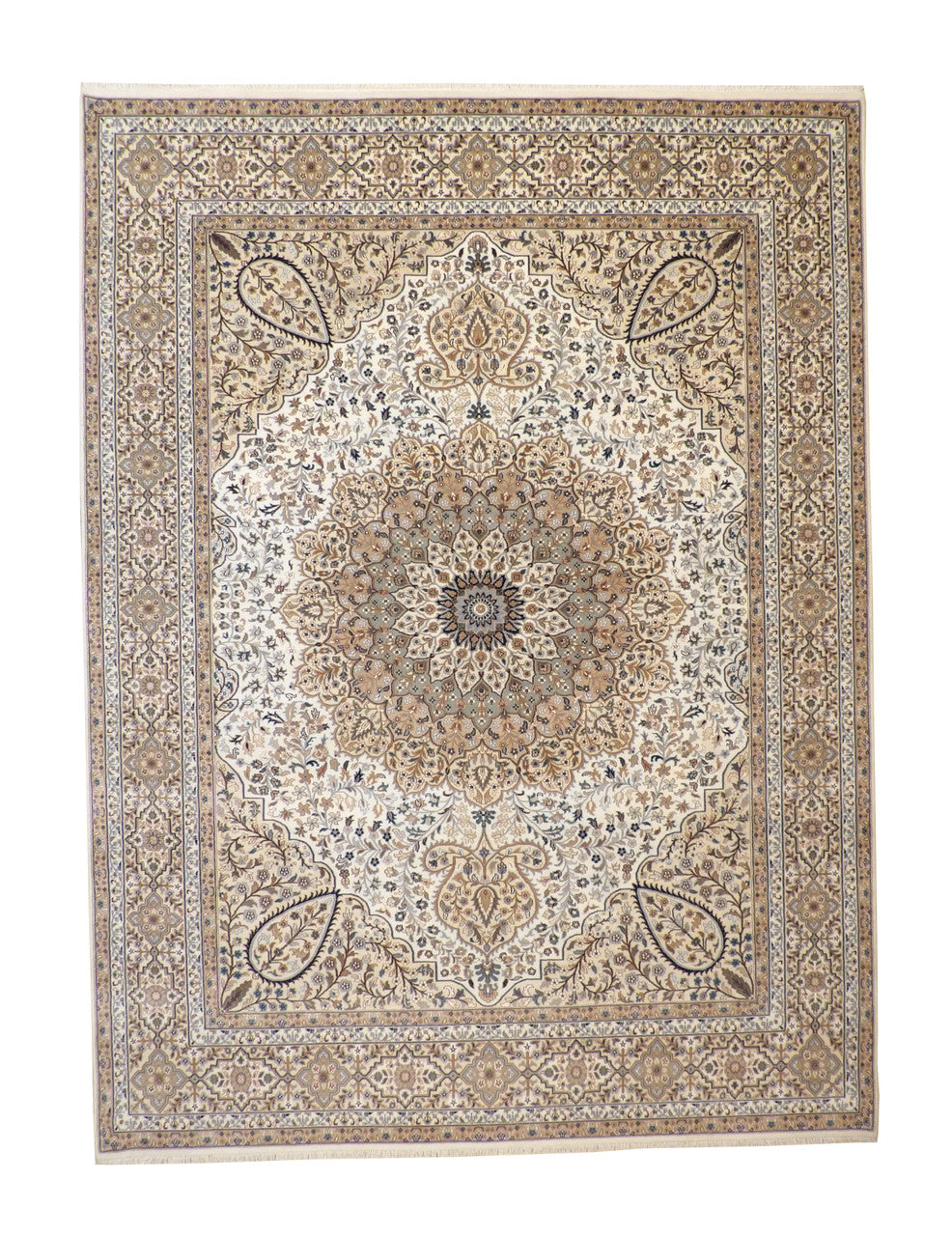 Traditional Fine Qum Wool Hand knotted Rug 9x12 - w2383
