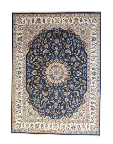 Traditional Fine Qum Wool Hand knotted Rug 9x12 - w2387