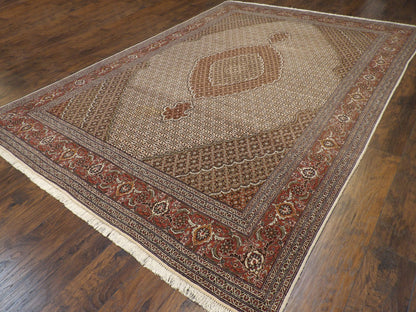 Fine Persian Fish Mahi Tabriz 9'0"x12'0" Hand-knotted Rug -w244
