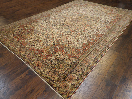 Antique Turkish Hereke 9x12 Hand-knotted Rug -w246