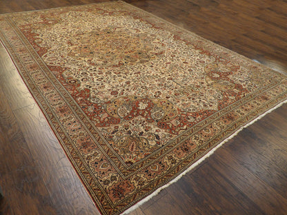 Antique Turkish Hereke 9x12 Hand-knotted Rug -w246