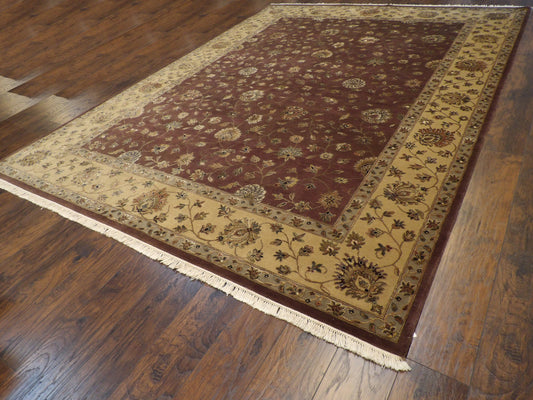 Fine Jaipur Wool/silk 9'0"x12'0" Hand-knotted Rug -w263