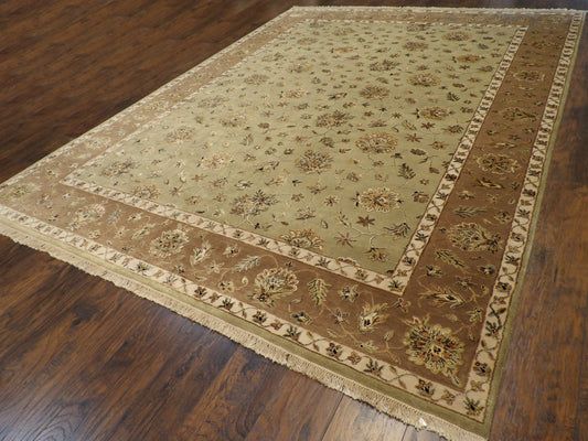 Fine Jaipur Kashan Wool/silk 9'0"x12'0" Hand-knotted Rug -w264