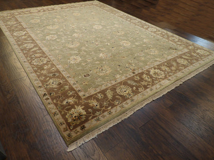 Fine Jaipur Kashan Wool/silk 9'0"x12'0" Hand-knotted Rug -w264