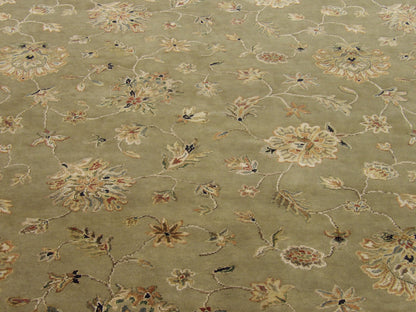 Fine Jaipur Kashan Wool/silk 9'0"x12'0" Hand-knotted Rug -w264