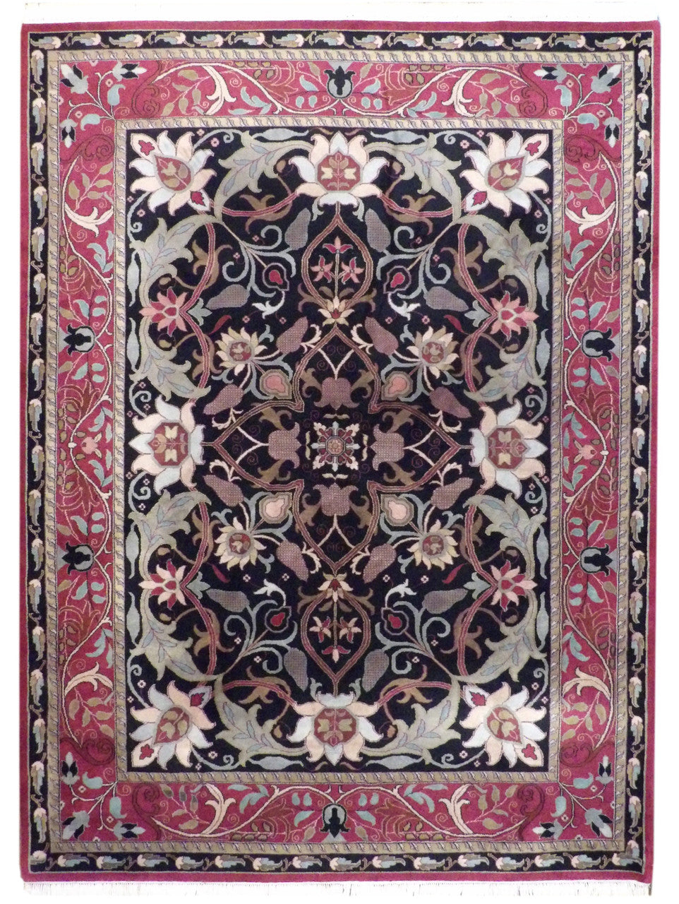 Tibetan Mashad Design 9'0"x12'0" Hand-knotted Rug -w275