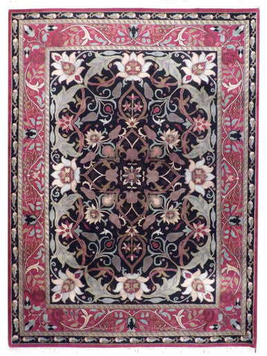 Tibetan Mashad Design 9'0"x12'0" Hand-knotted Rug -w275