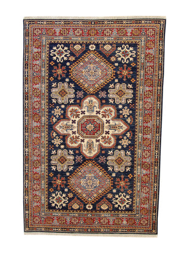 Tribal Super Fine Kazak Wool Hand Knotted Rug 5.0X8.0 - w3056