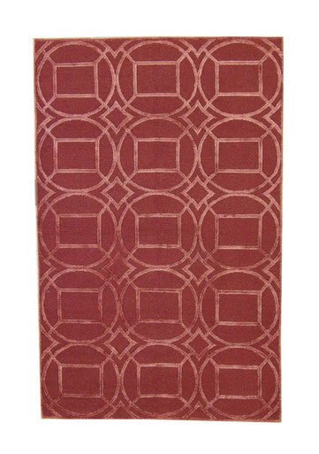 Modern Circle Design Wool/silk Hand Knotted Rug 5.0X8.0 - w3060