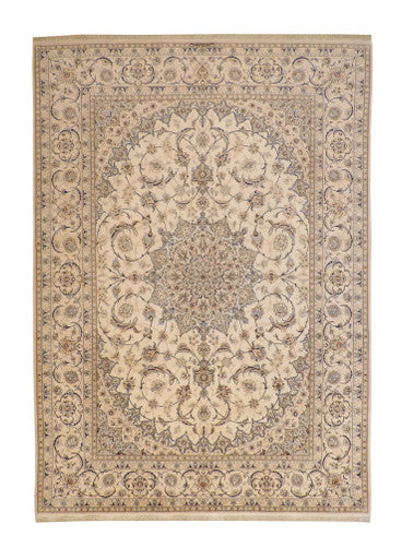 Traditional Super Fine Nain Wool/silk Hand knotted Rug 9x12 - w3062