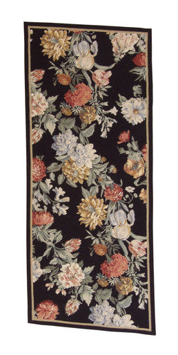 Transitional Antique Floral Needlepoint Wool Hand Knotted 2.5x5.8 -w3073