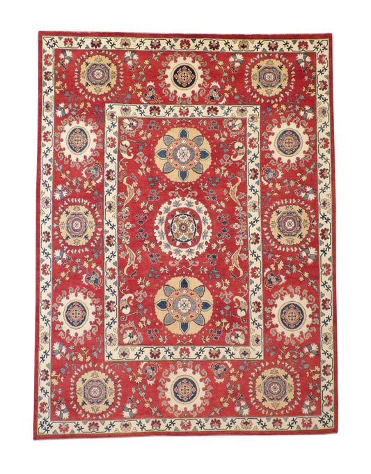 Tribal Suzani Wool Hand knotted Rug 9x12 - w3111