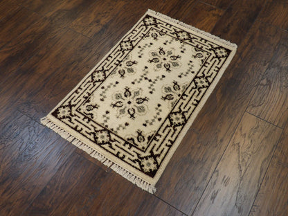 Tribal Sherapi Oushak Natural-dye 2'0"x3'0" Hand-knotted Rug -w326