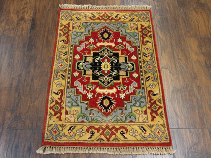 Tribal Sherapi Oushak Natural-dye 2'0"x3'0" Hand-knotted Rug -w333