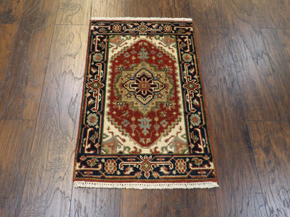 Tribal Heriz 2'0"x3'0" Hand-knotted Rug -w337