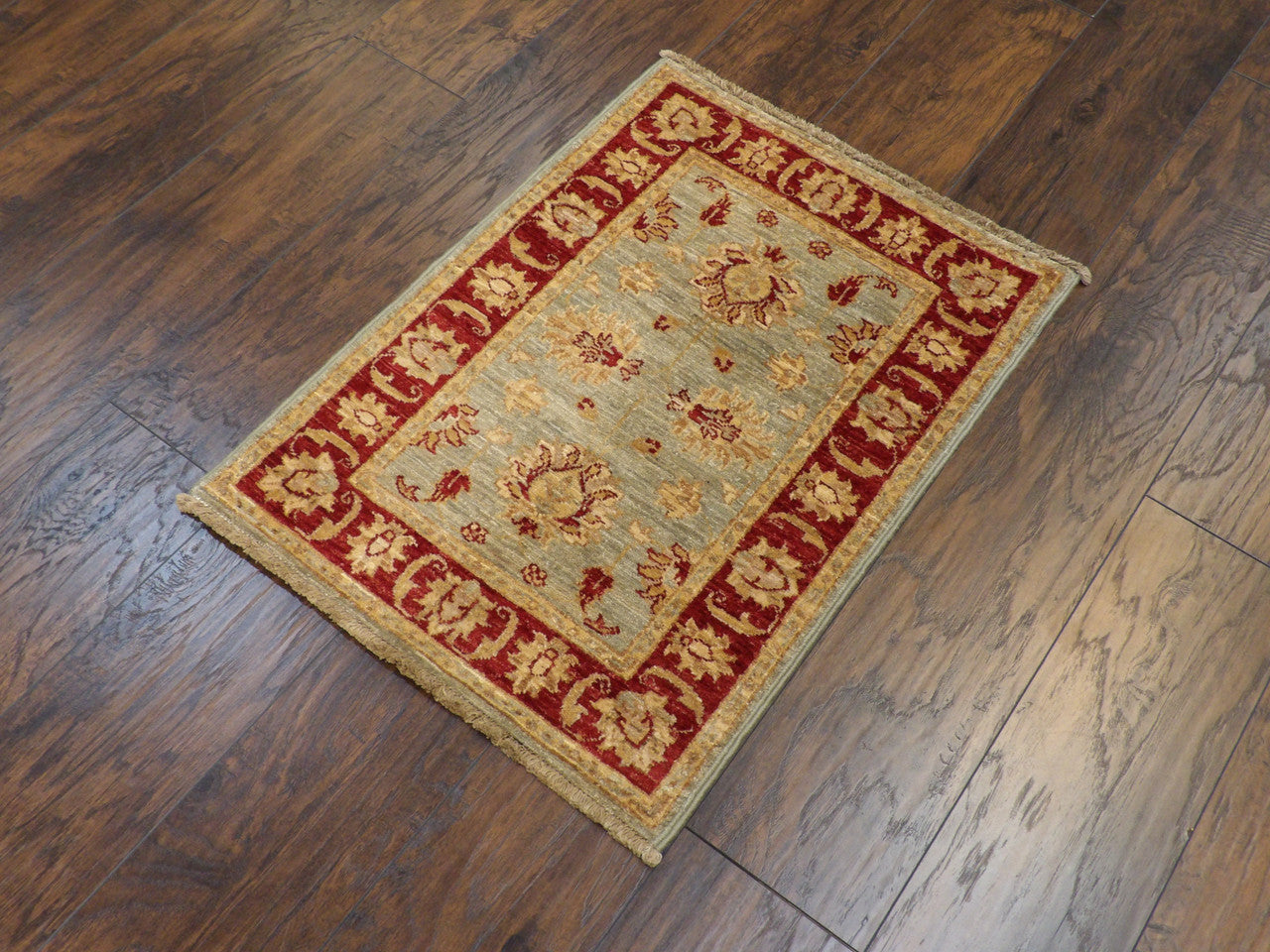 Blue 2'0" x 3'0" Oushak Chobie Natural dye Hand knotted Wool Rug - Sku: w339