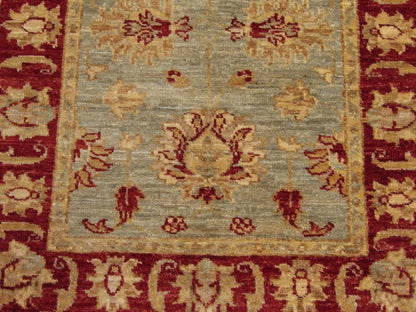Oushak Chobie Natural-dye Whitewash 2'0"x3'0" Hand-knotted Rug -w339