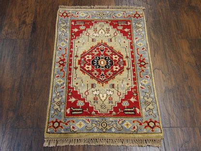 Tribal Sherapi Oushak Natural-dye 2'0"x3'0" Hand-knotted Rug -w343